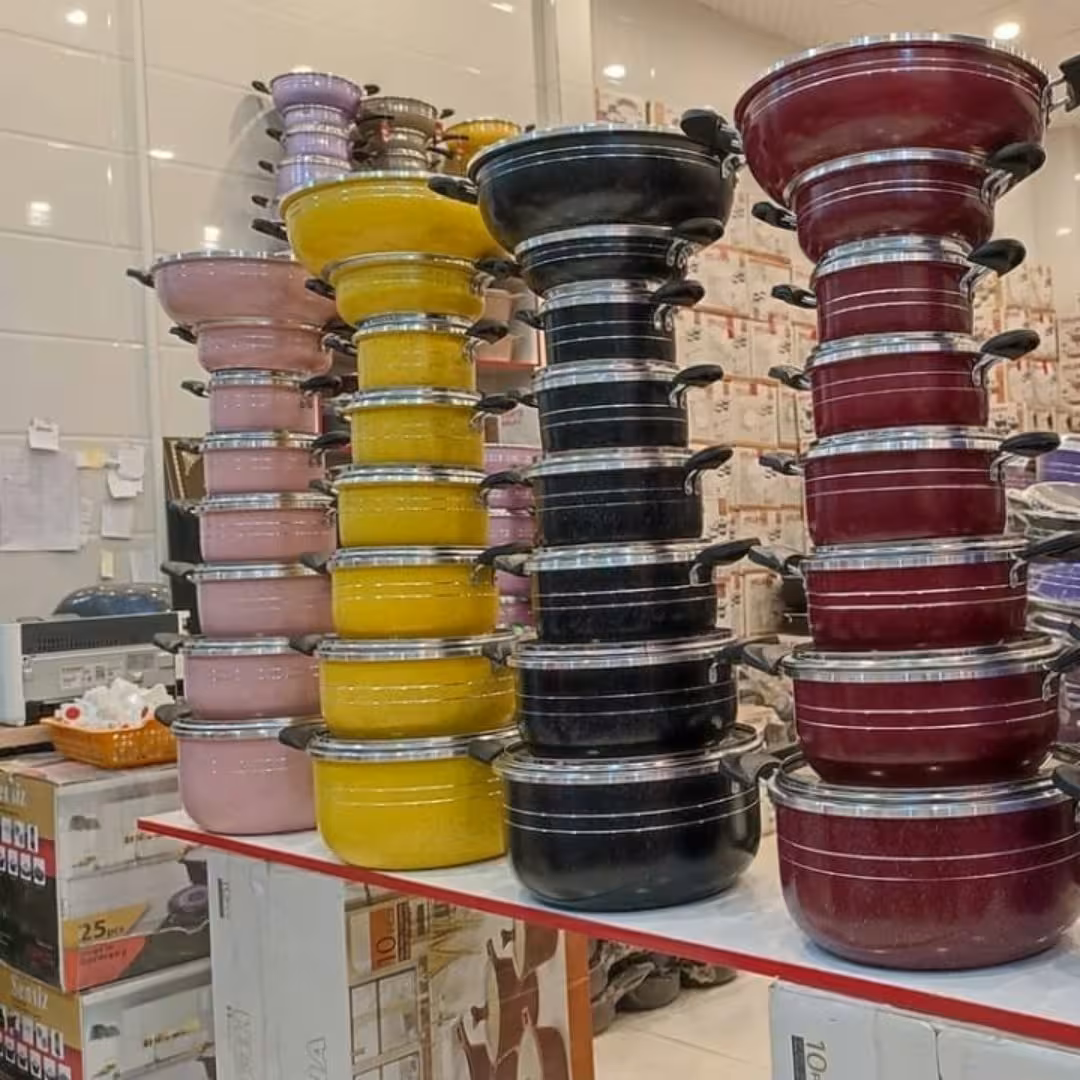 سرویس 14 پارچه قابلمه و ماهیتابه گرانیتی (زنبوری) هلنا