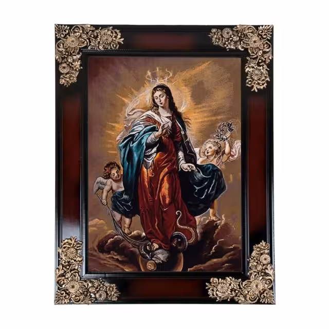 تابلو فرش ماشینی دنیای فرش طرح حضرت مریم کد 108