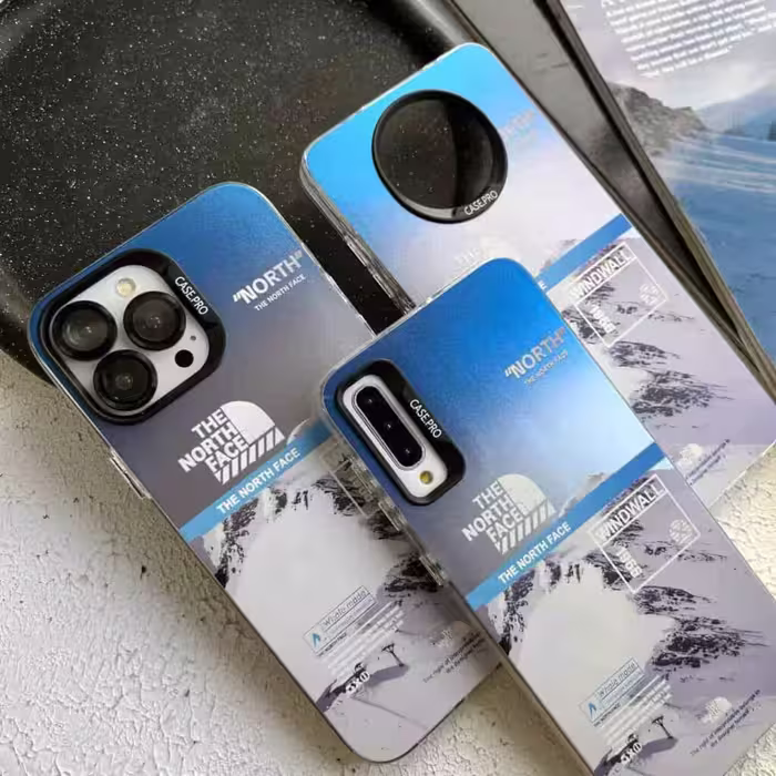 قاب طرح دار North Face WindWall هولوگرامی سامسونگA32 4GSamsung A32 4g Holographic North Face WindWall patterned frame