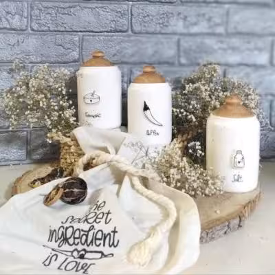 بانکه سرامیکی درب چوبی برجسته