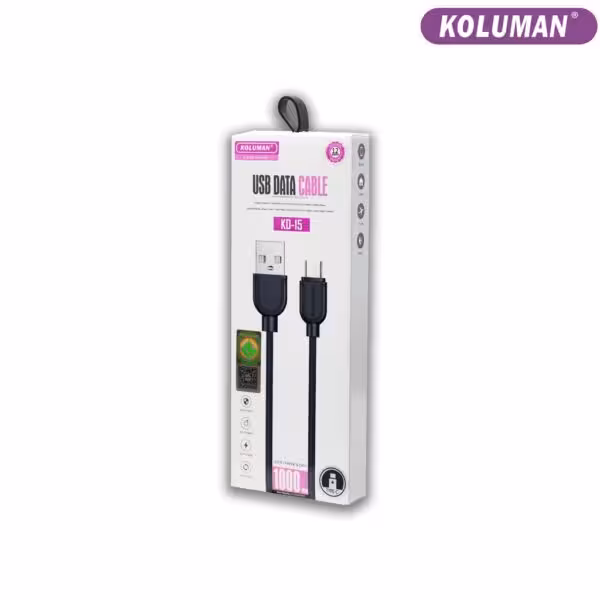 کابل تبدیل USB به microusb کلومن مدل kd-15 طول 1 متر مشکی