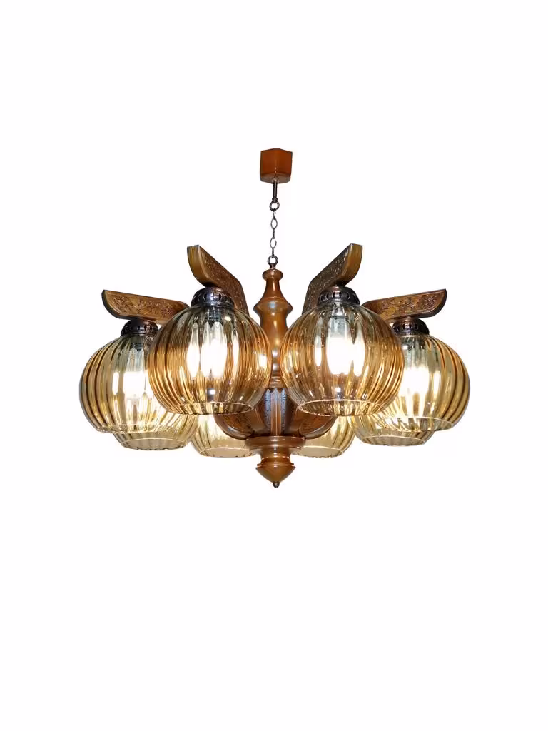 لوستر چوبی میترا 8 شعله