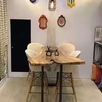 میز ناهار خوری چوب و فلز کد روستیک  7873