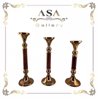 شمعدان رومیزی چوب و فلز برنز سایز 1 آسا