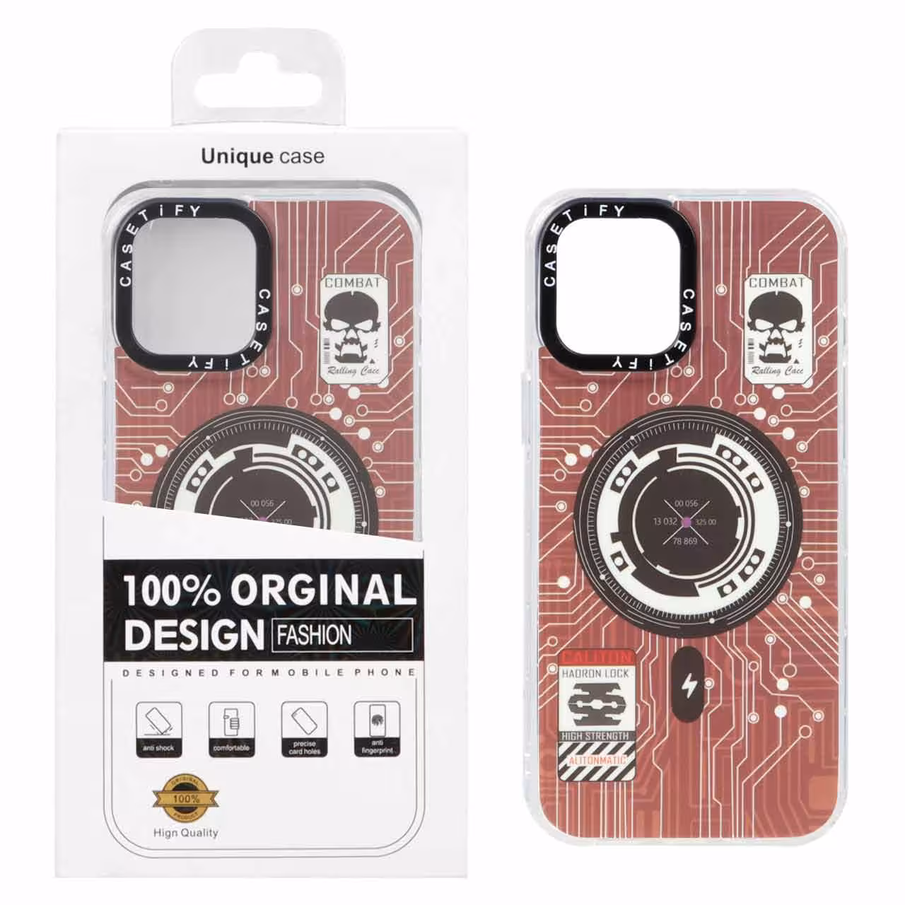 قاب آیفون 12 پرو مکس طرح الکترونیک مگ سیف دار