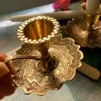 جاشمعی برنجی انگشتی برگ