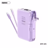 پاوربانک ریمکس مدل RPP-670-Multi compatible Chargers ظرفیت 10000 میلی آمپرساعت