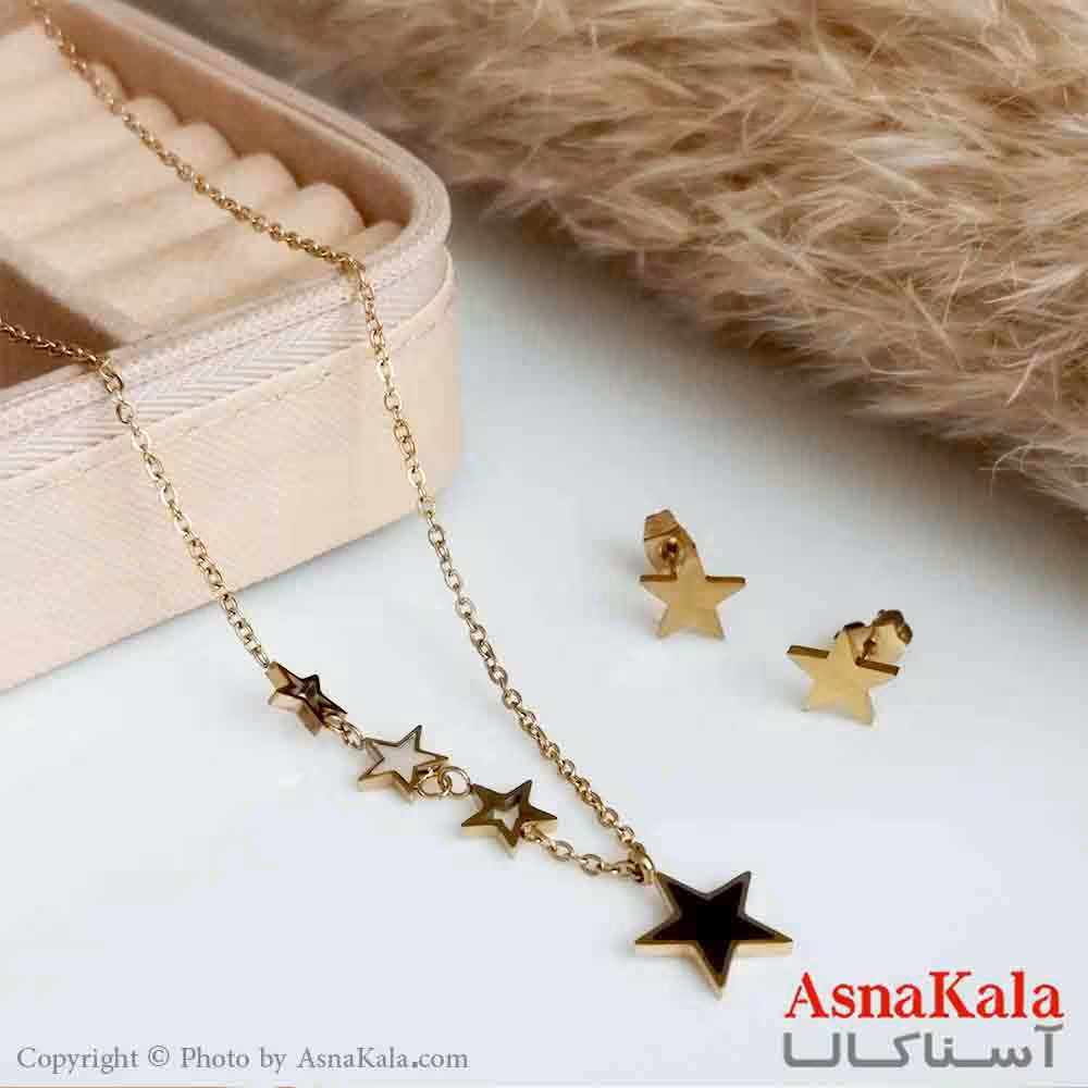 نیمست دخترانه طرح ستاره نگیندار رنگ طلایی کد NIM14375W