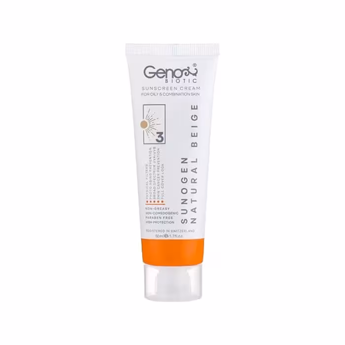 کرم ضد آفتاب مخصوص پوست چرب بژ طبیعی Geno Biotic