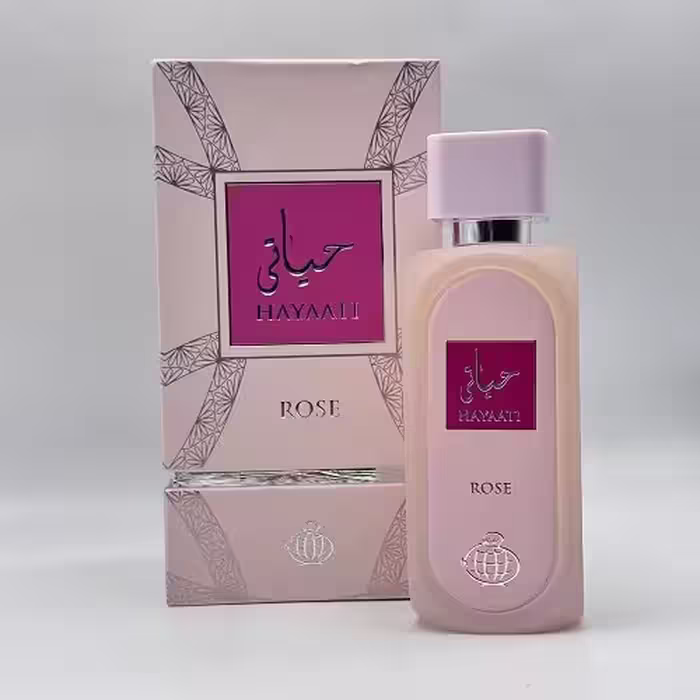 عطر ادکلن هاردباکس حیاتی رز (حیاتی صورتی) فرگرانس ورد | Hayaati Rose Fragrance World حجم 100 میل(شرکتی)