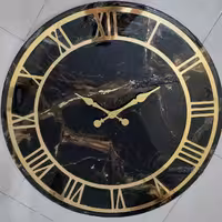 ساعت رزینی دست ساز طرح مرمر مشکی قطر 60 سانت