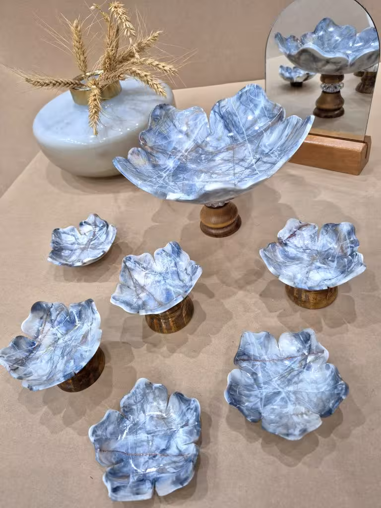 هفت سین طرح سنگ رزینی با پایه چوبی