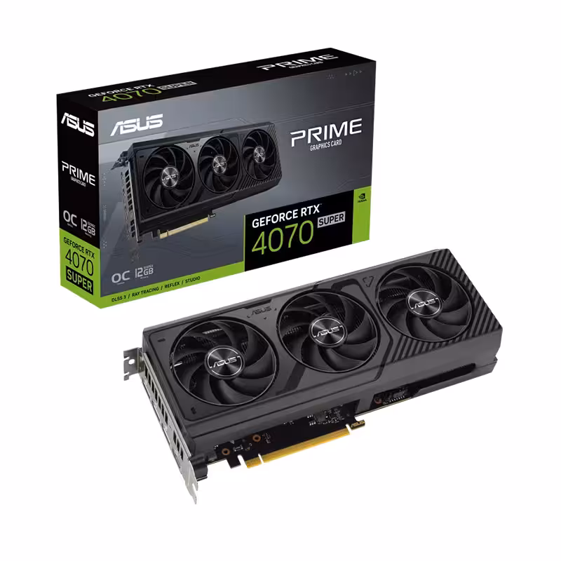 کارت گرافیک ایسوس Prime GeForce RTX4070 SUPER OC Edition 12GB GDDR6X
