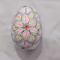 تخم مرغ تزیینی هفت سین نقطه کوبی شده زیبا
سفید رنگ