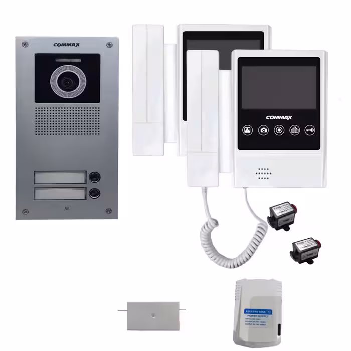 مجموعه دربازکن تصویری کوماکس مدل 43PMI-U2 دو واحدی به همراه محافظ ولتاژ مانیتور | چاوه