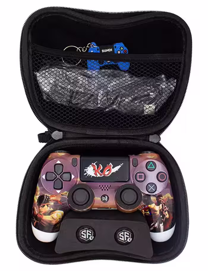 دسته PS4 مدل PlayX طرح استریت فایتر کد 01 به همراه ملزومات