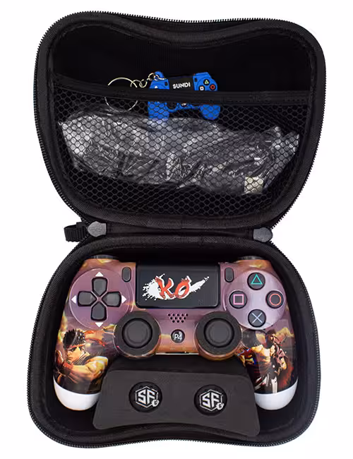 دسته PS4 مدل PlayX طرح استریت فایتر کد 01 به همراه ملزومات