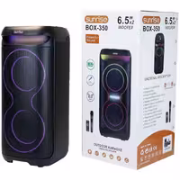 Sunrise اسپیکر پارتی‌باکس مدل BOX‑350 – 60 وات، قابل حمل با میکروفون   ریموت
