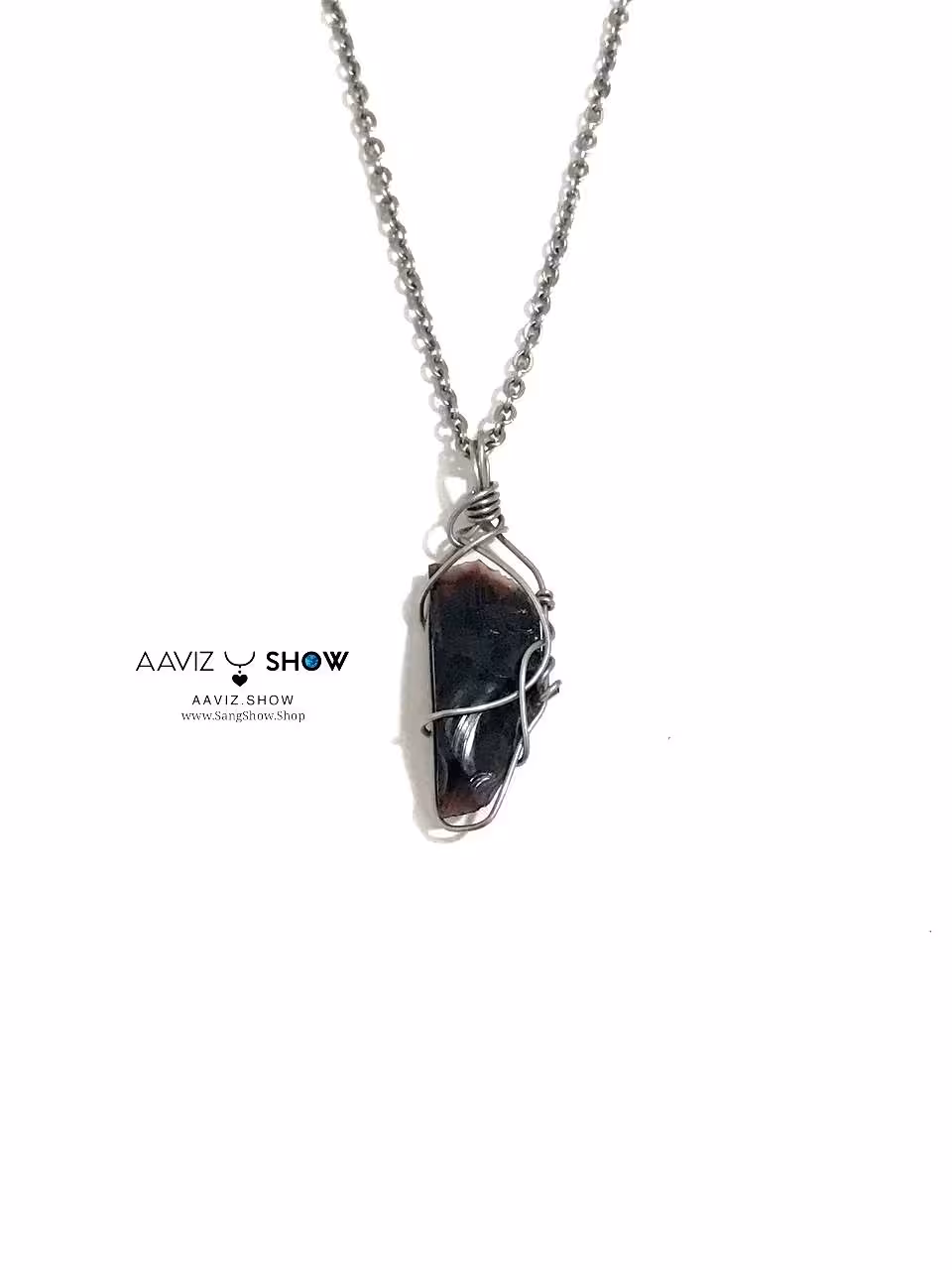 گردنبند بلک ابسیدین سرخ نمونه معدنی و استثنایی A1250