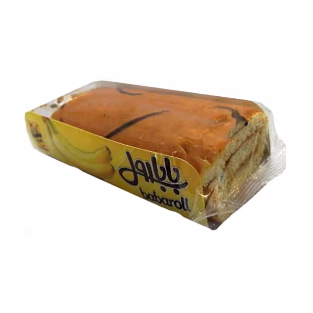 کیک اسفنجی با مغزی کرم شیری با طعم موز بابانا 65 گرمی