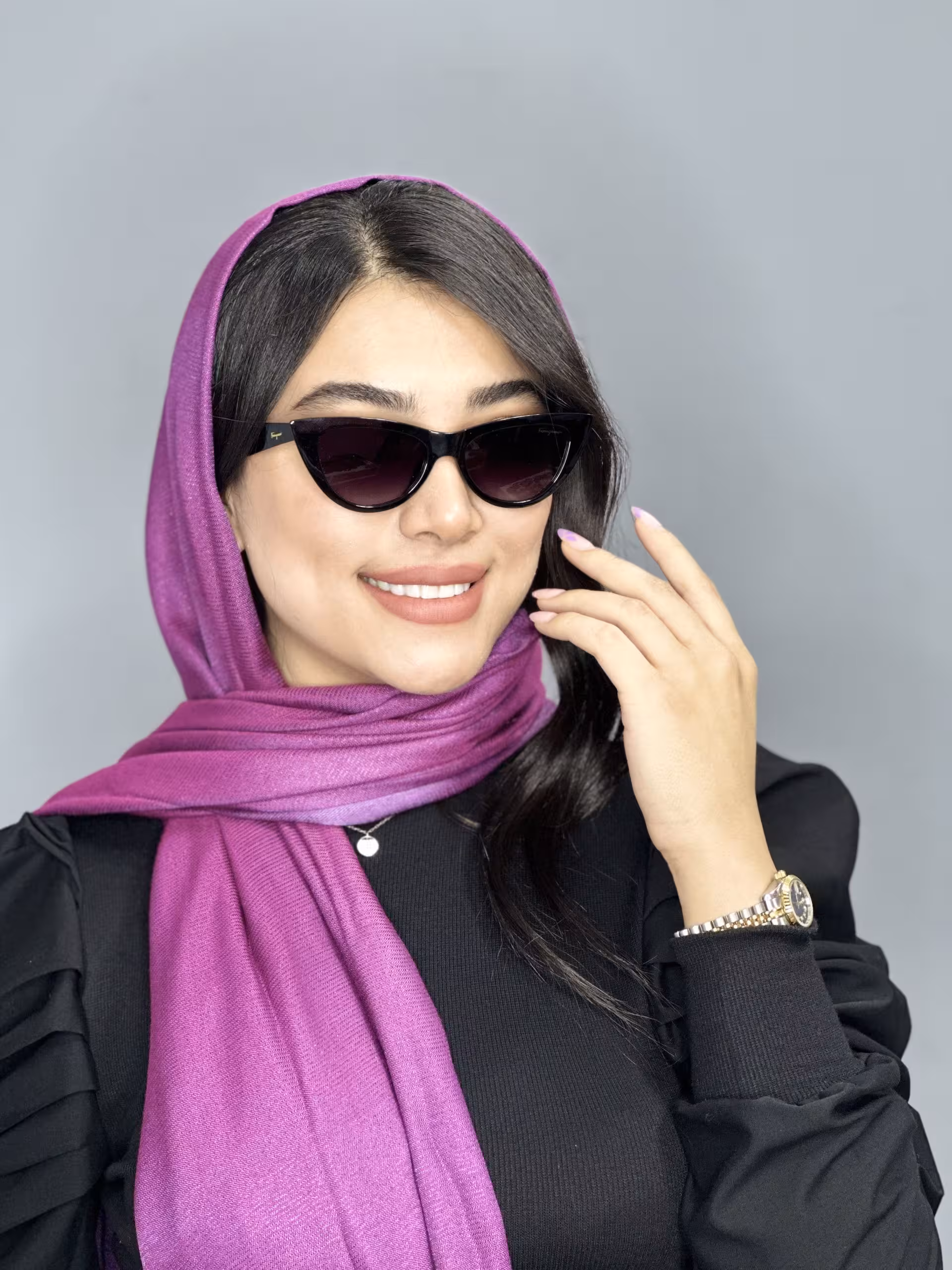 عينك آفتابي اورجينال Feragama پرادا زنانه ترند گربه ای مشکی یووی 400