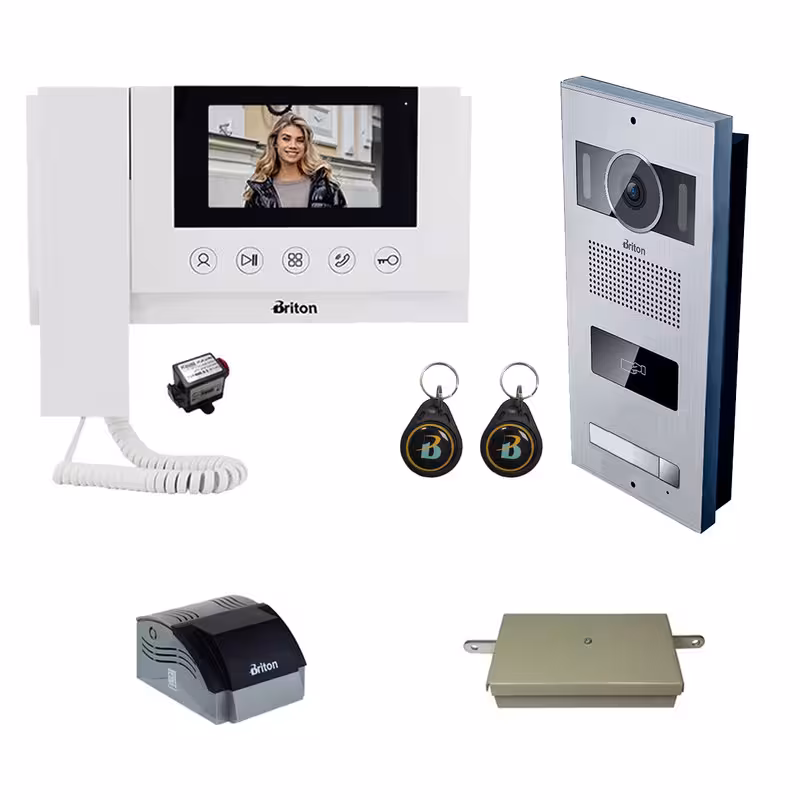 مجموعه دربازکن تصویری کارتی برایتون مدل 4330-2001R یک طبقه به همراه محافظ ولتاژ مانیتور | چاوه