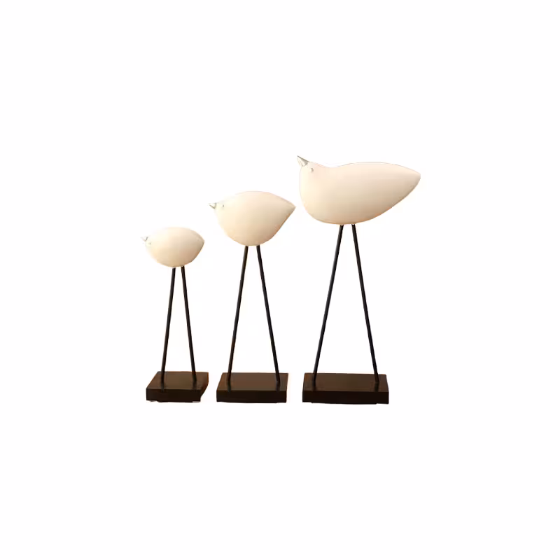 دکوری پرنده 3 تایی سفید13727