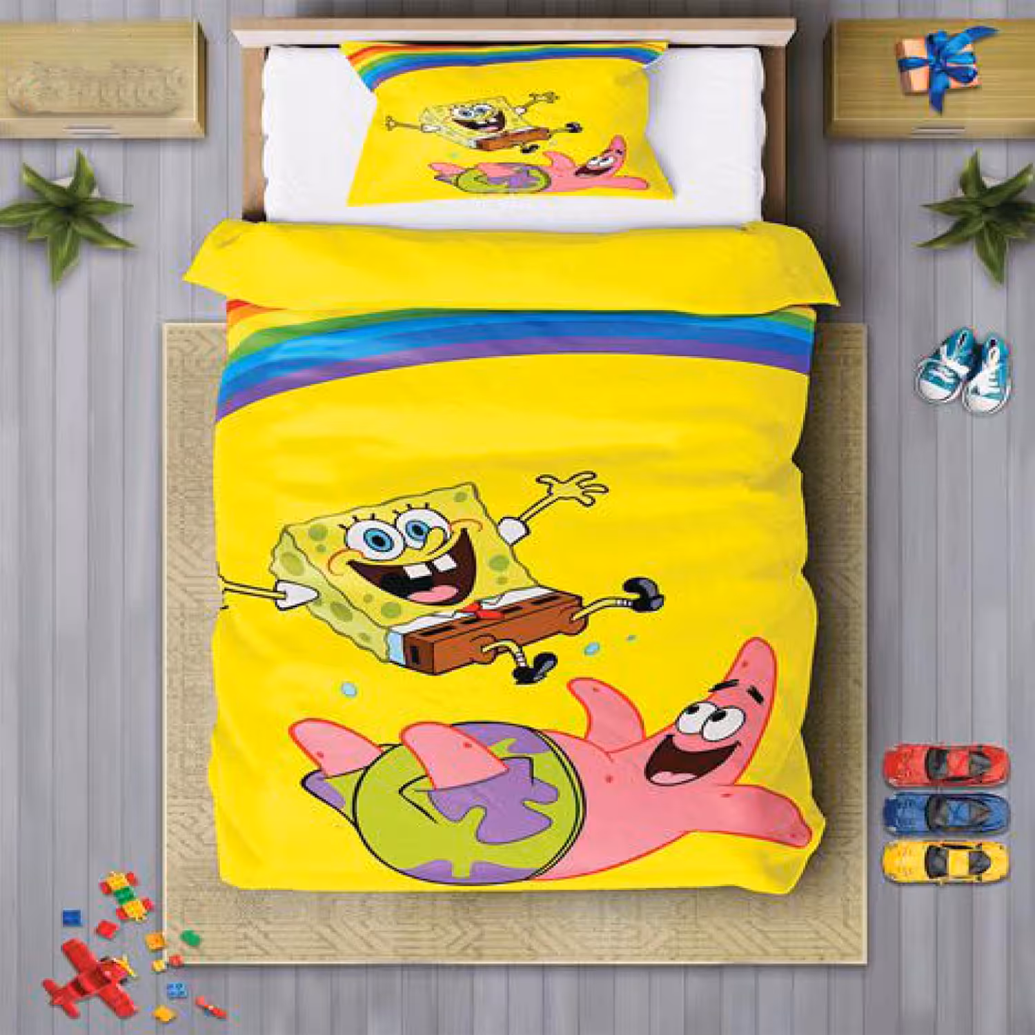 سرویس روتختی پسرانه چیداری مدل 7052 طرح بابا اسفنجی