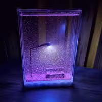 چراغ خواب دکوری شب صورتی ( آباژور برفی با رنگ صورتی )