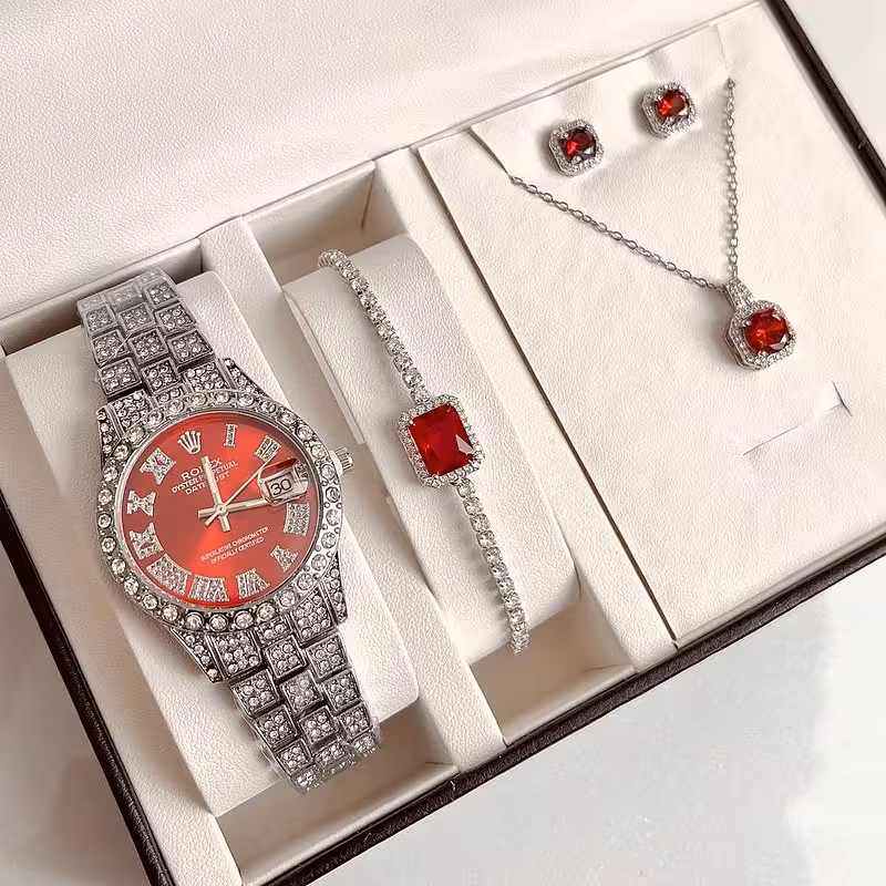 ست رولکس فول نگین آلبالویی