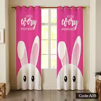 پرده پانچی مخمل چاپی دخترانه کد 08