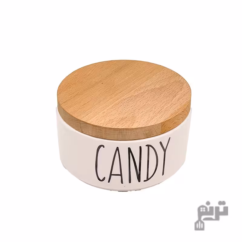 بانکه شکلات خوری گرد تکست دار سرامیکی