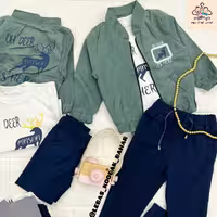 ست سه تیکه سوئیشرت و شلوار و تیشرت اسپرت، کار شیک پسرانه و دخترانه، سایز 9 ماه تا 6 سال، در دو رنگ زیبا با قیمت عالی