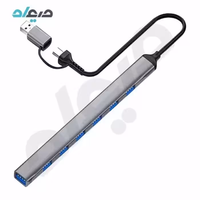 هاب 7 پورت USB3.0 با سری USB-C و USB3.0 پی‌نت مدل P-7602