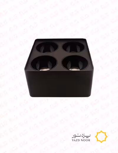 چراغ سیلندری روکار مربع چهار قلو رفلکتوردار 10*4 وات یزد نور