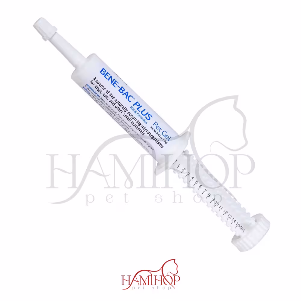 سرنگ ژل پروبیوتیک سگ و گربه و همه حیوانات نژاد کوچیک PetAg, Bene Bac plus, pet gel, 15g syringe