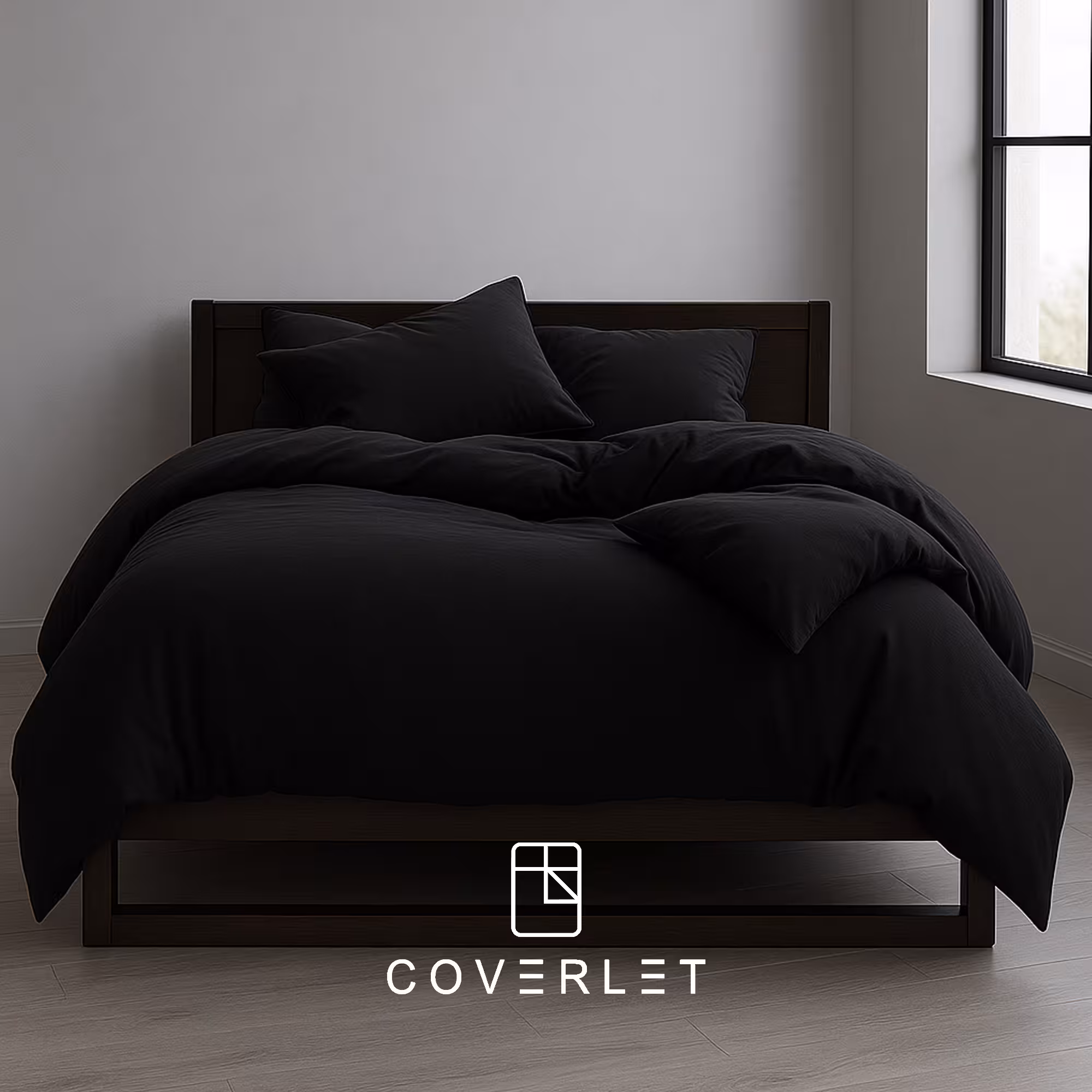 روتختی مشکی ساده 4‌تکه کاوری (روتختی سیاه)