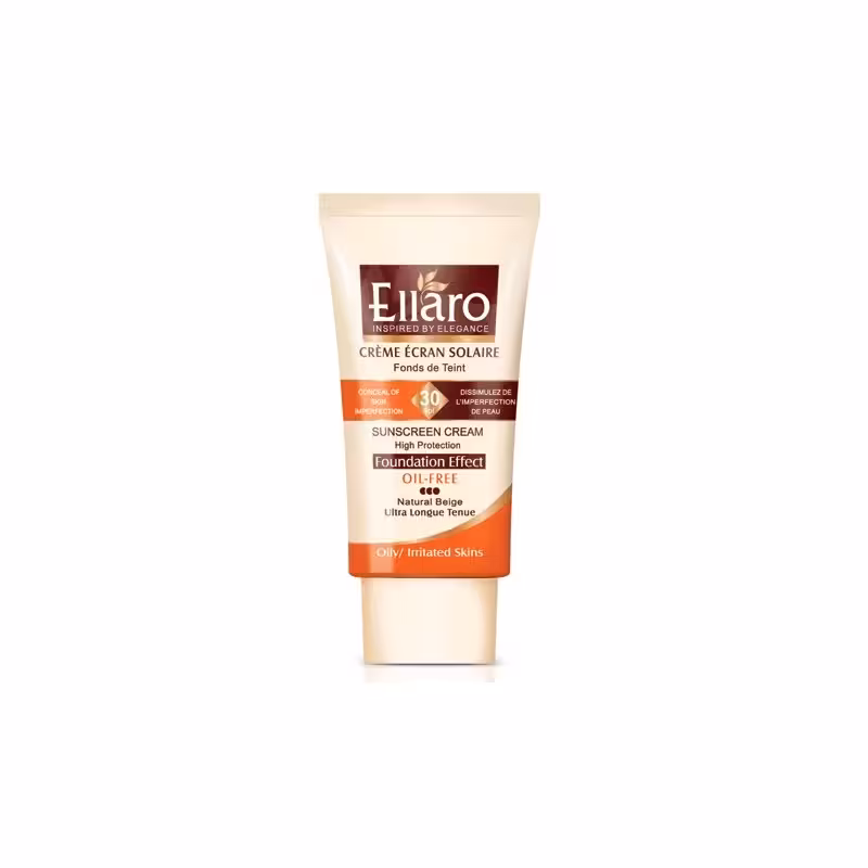 کرم ضد آفتاب بدون چربی SPF 30 الارو Ellaro رنگ بژ طبیعی 60 گرم