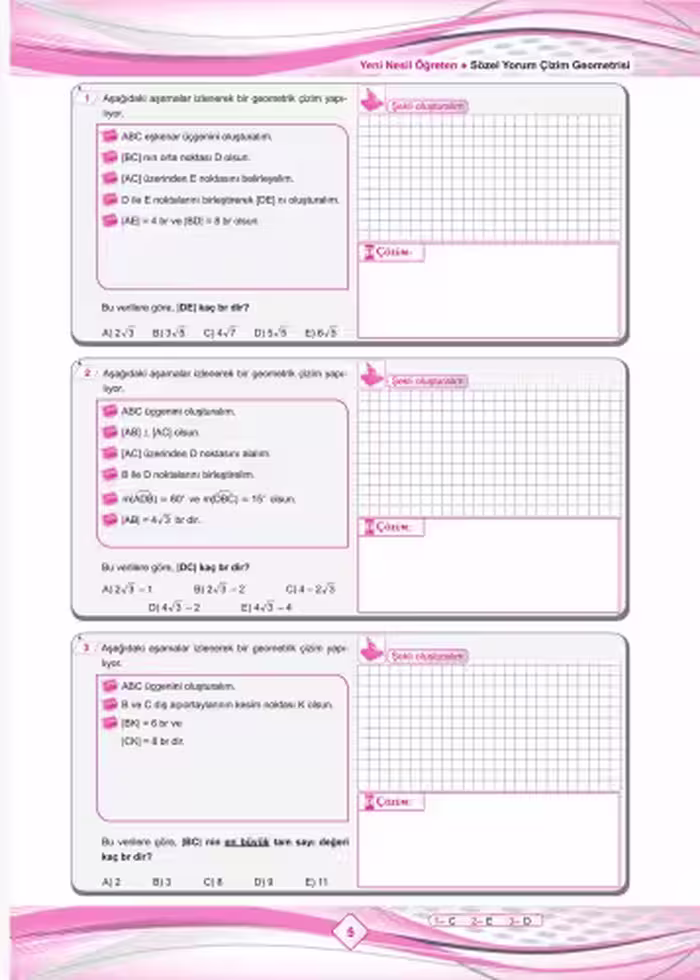 خرید و دانلود نسخه کامل کتاب Gür Sözel Yorum Çizim Geometrisi 2017-18