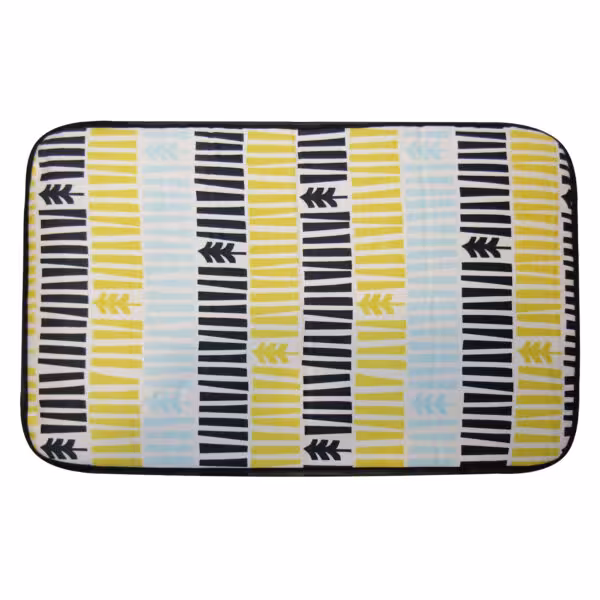 مارگارت نم گیر کنار سینک 50*90 طرح راه راه مشکی زرد