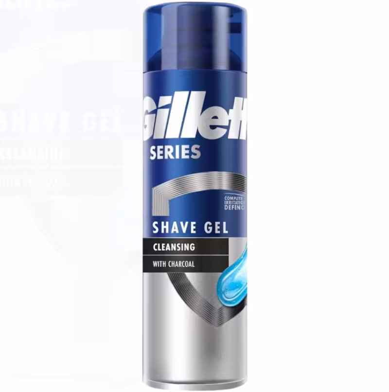 ژل اصلاح زغالی ژیلت Gillette Cleansing Charcoal حجم 200 میلی لیتر