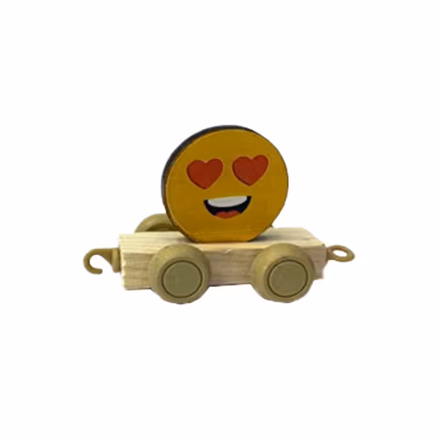 قطار چوبی طرح استیکر مدل لبخند