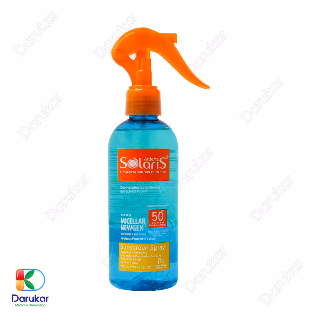 اسپری ضد آفتاب میسلار نیوژن سولاریس آردن SPF50 حجم 250 میلی لیتر