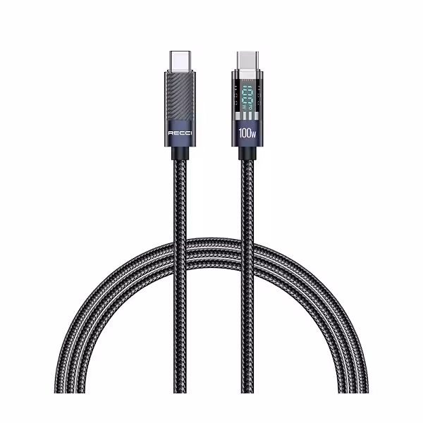 کابل سوپر فست شارژ تایپ سی به تایپ سی PD100W رسی مدل RS16CC