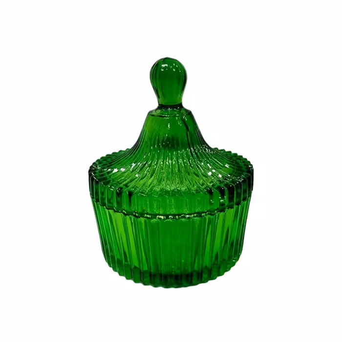 قندان النا سبز ساده ارتفاع 12 قطر 10