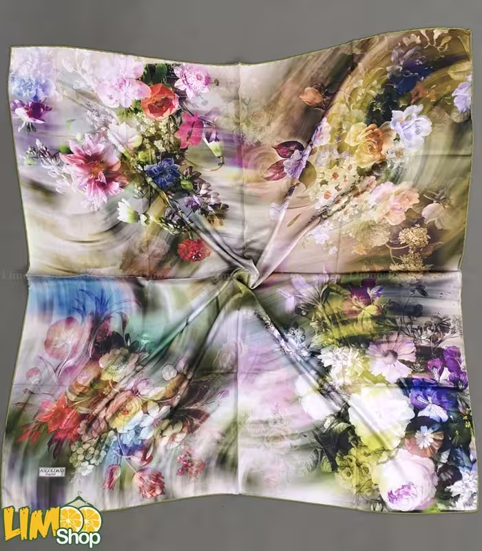 روسری مجلسی آبرنگی گلدار