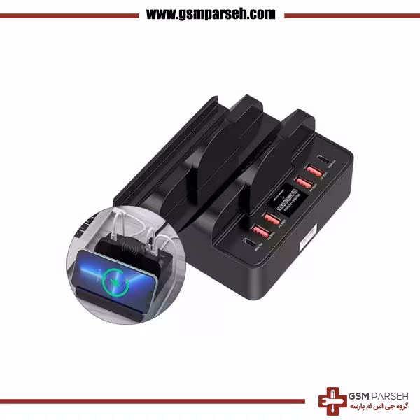 مولتی شارژر فست 6 پورت وایرلس دار WLX-F6A