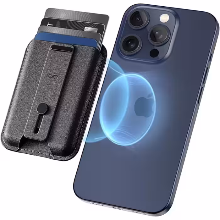 جاکارتی مغناطیسی چرمی ESR Magnetic Wallet black 5 card