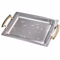 سینی آینه ای دسته طلایی  زاماک جفتی B0011  KST 616