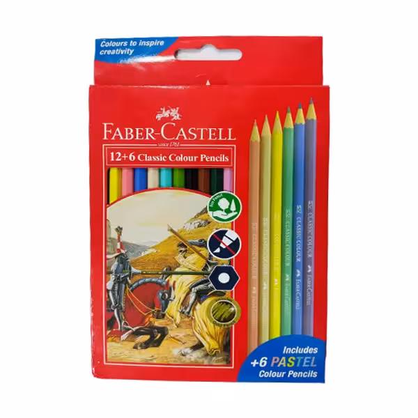 مداد رنگی پاستلی فابرکاستل مجموعه 18 رنگ